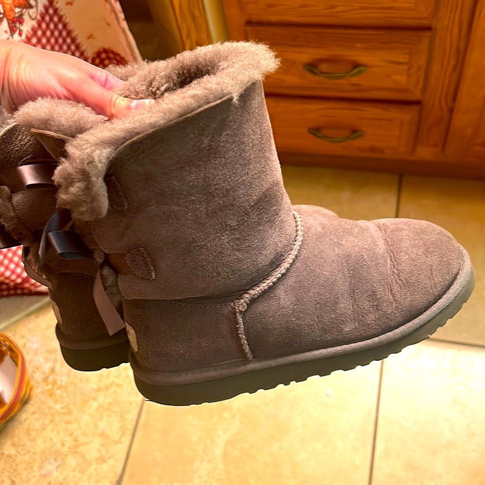 Gray Ugg Boots with bows